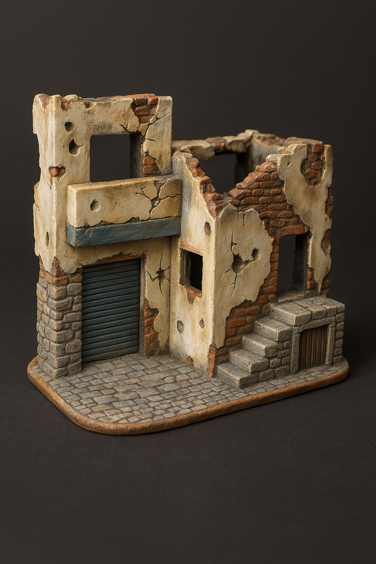 Destroyed building wall