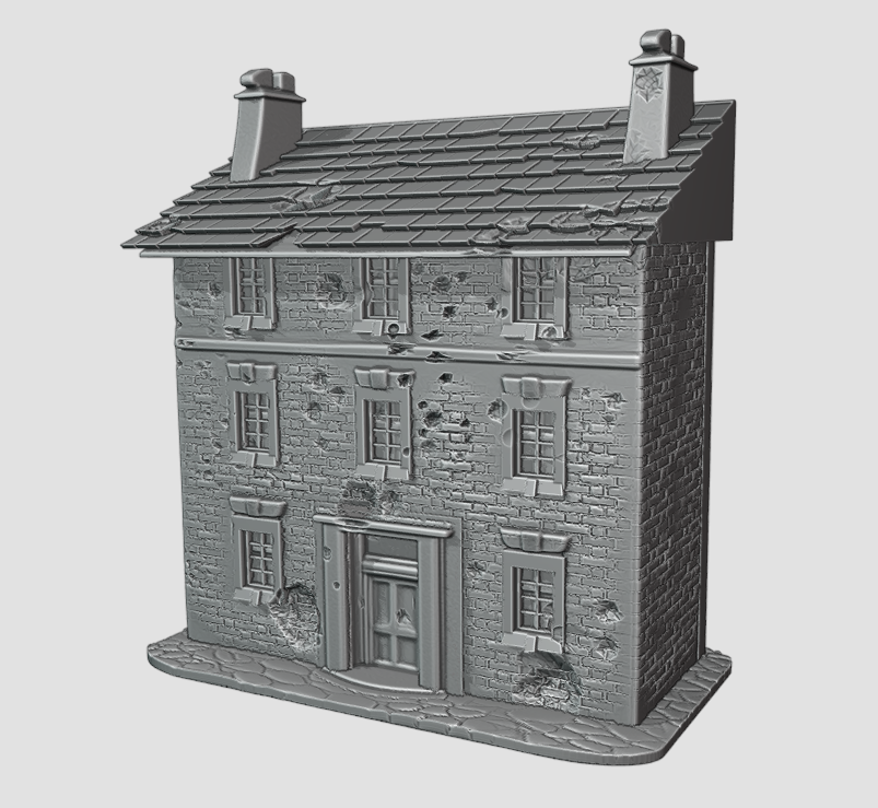 28mm brick house with advertising
