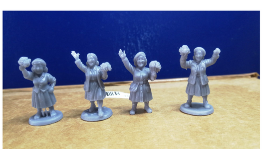 28mm French woman with flowers stl files